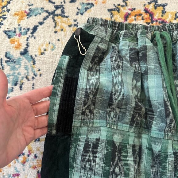 IXCHEL Hand Woven Fleece Lined  Joggers Womens Size S Plaid Streetwear Hippie - Picture 2 of 7